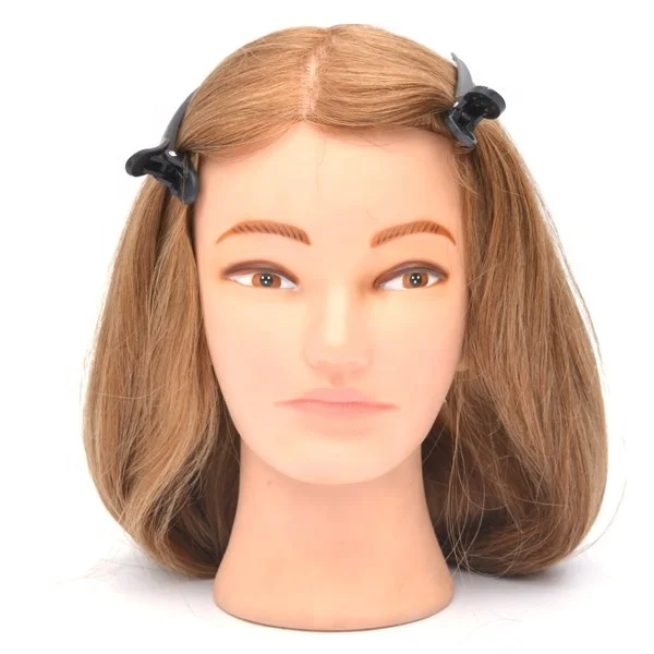 Wholesale Human hair mannequin head for hairdressing training doll head salon tools