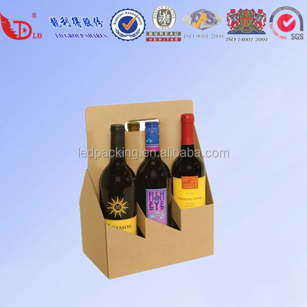 4 Pack Paper Beer Carrier Box, Custom Made Printing Art Paper Packaging Shipping Box For Glass Bottles