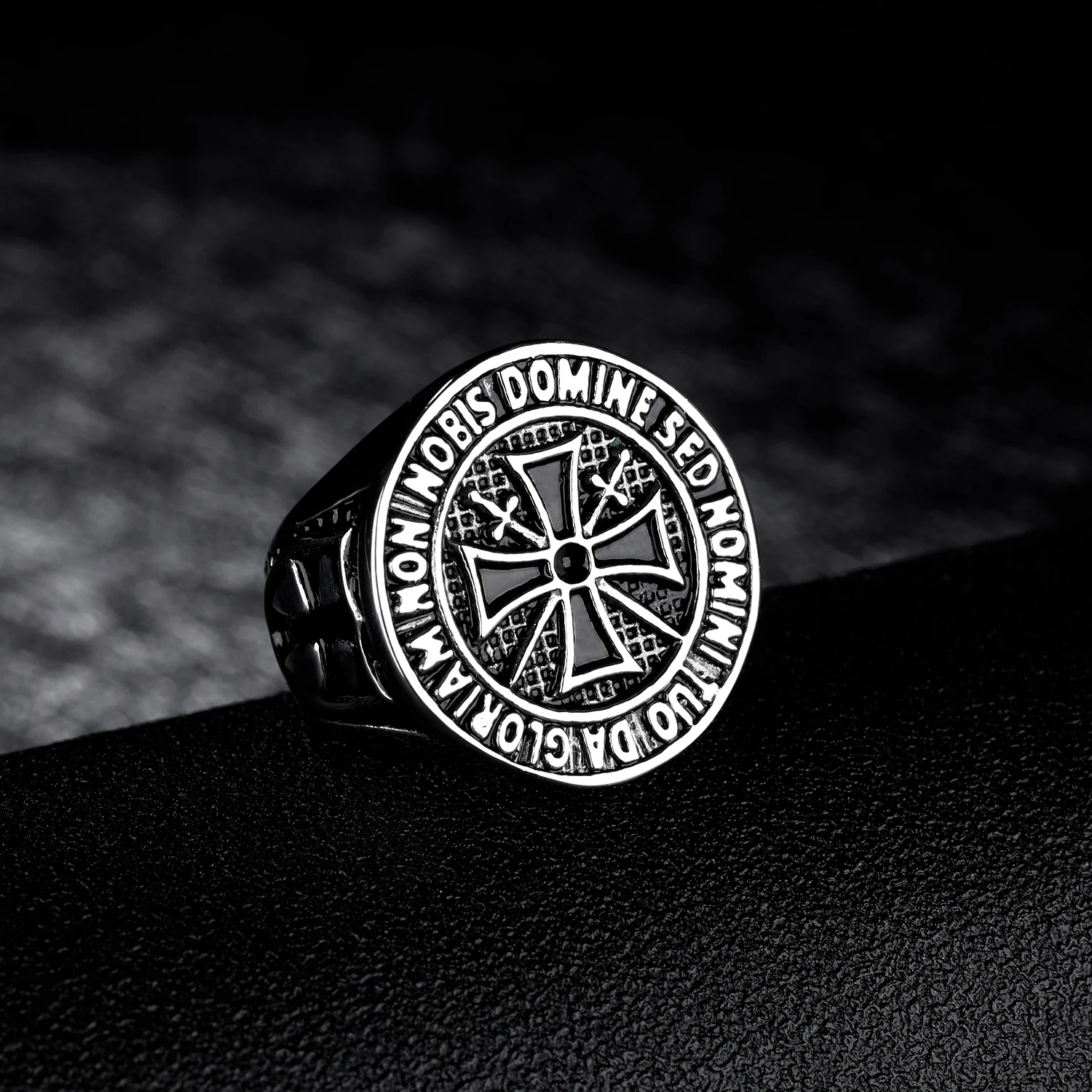 
The united states styles fashion custom stainless steel black cross rings for men 