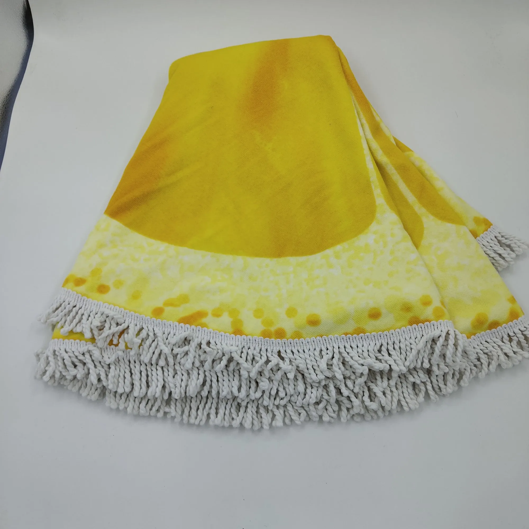 
Microfiber Lemon fruit round beach towel 