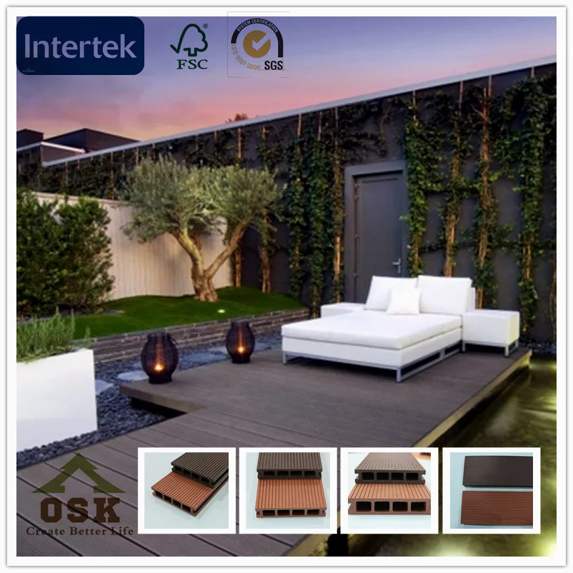 Composite Material HDPE WPC Plastic Composite Decking Swimming Pool Outdoor Floorings Tiles WPC Decking