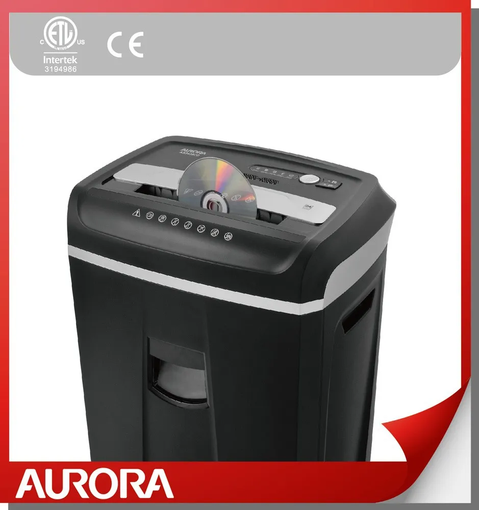 Измельчитель пластиковых бумаг Aurora AS2435CD, 24 листа (A4) поперечной резки 4x38 мм, высокопрочный измельчитель для офиса