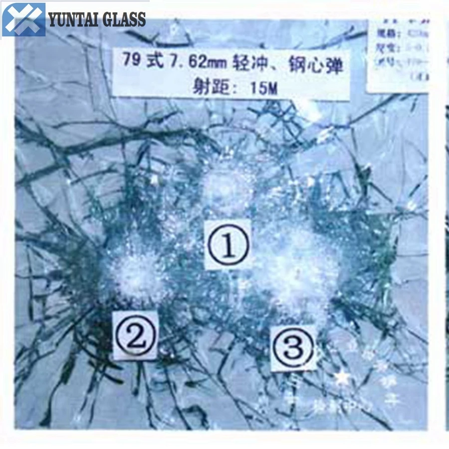 three storeys 24mm 32mm laminated bulletproof glass for bank counter