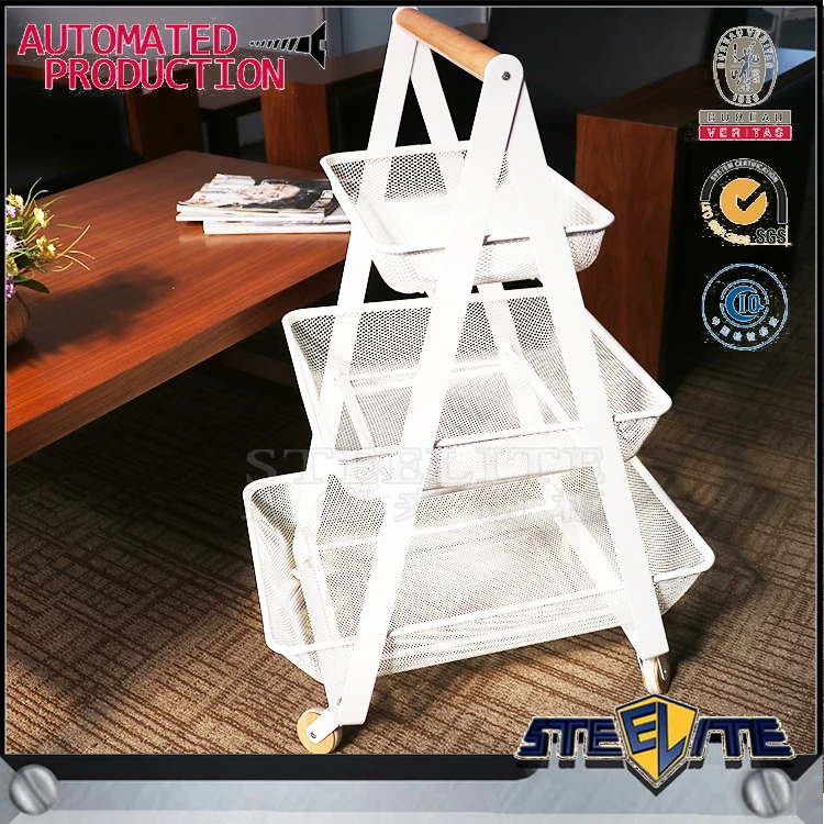 3 уровня хромированная кухонный нож Фрукты корзина для овощей тележка для хранения стойки