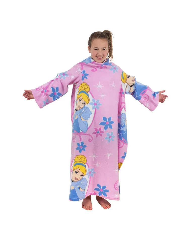 100% Polyester Fabric Polar Fleece Double Throw China Shaoxing Factory Fleece Crochet Children Blanket with Sleeves