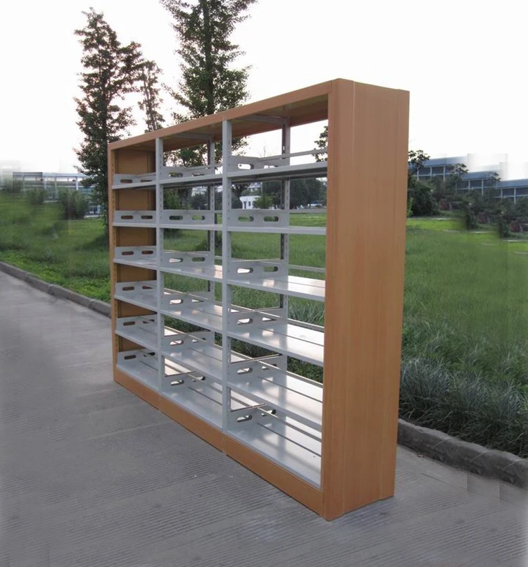 Powder Coating Knock Down Book Shelf School Steel Public Double Face Modern Tree Shaped Cheap Price Library Metal Bookshelf