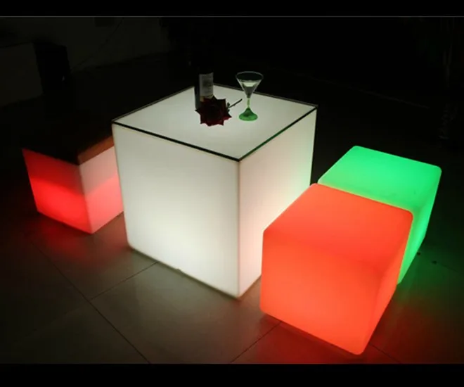 
Party & Events LED Cube Seat Table PE Plastic led color changing light table 
