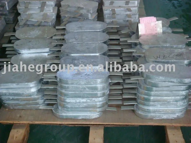 Подавляемые аноды цинка для доставки и морской промышленности