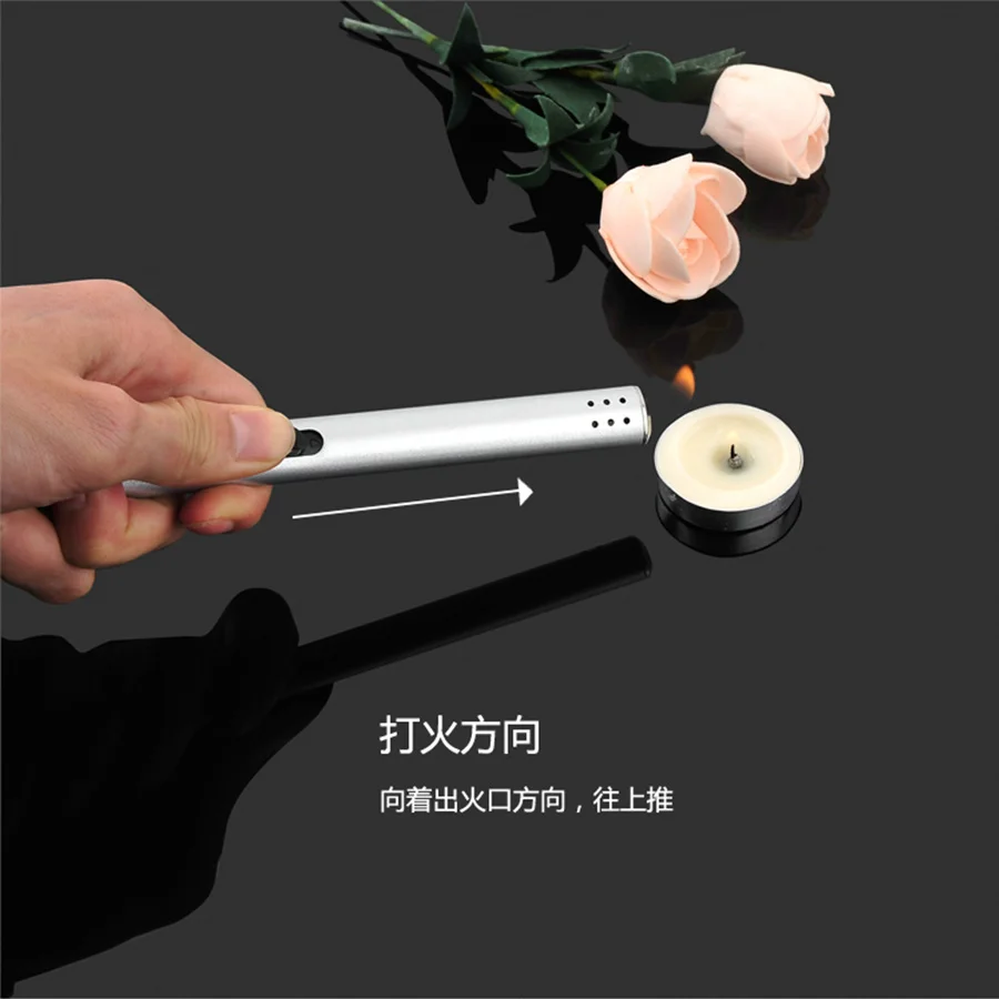 Ветрозащитная Бутановая газовая алюминиевая Зажигалка для барбекю, подходит для пикника на открытом воздухе