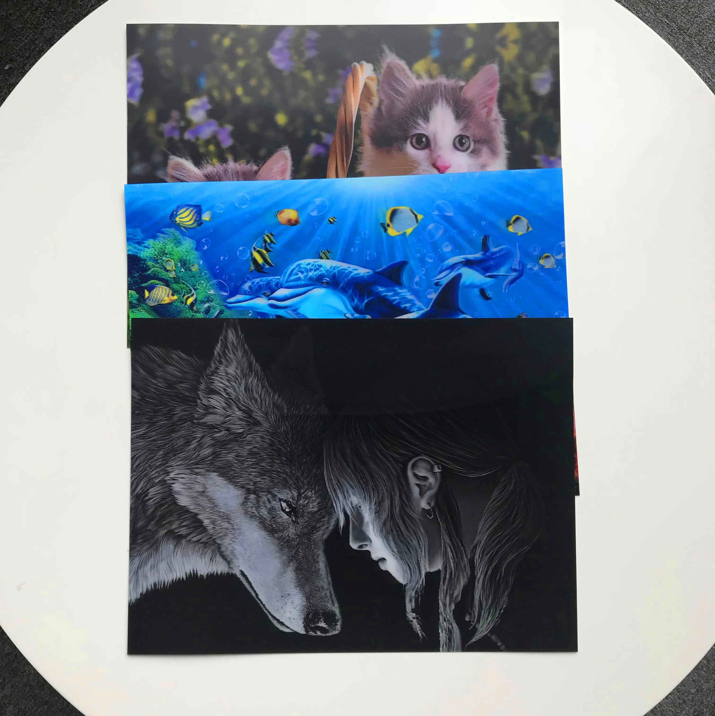 Fast delivery wolf lenticular 5D wall decoration PET lenticular 3D picture