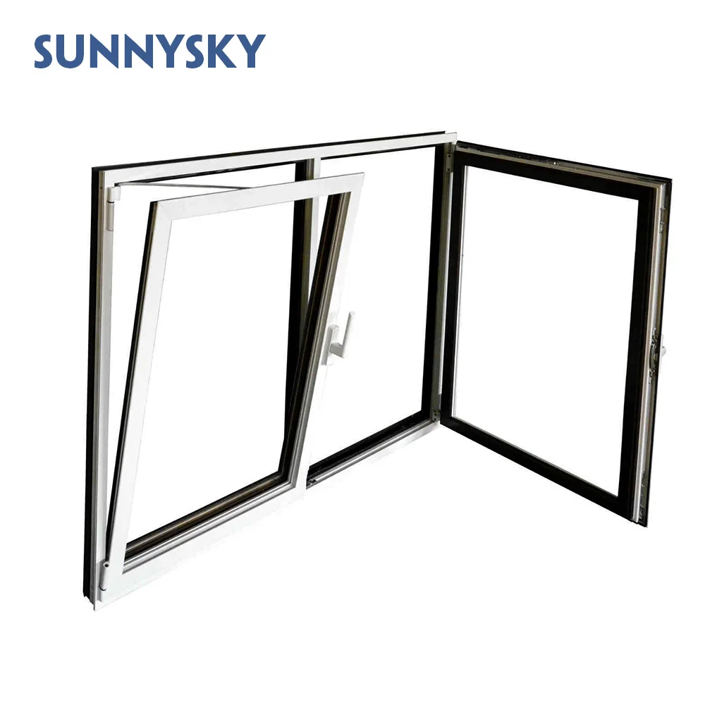 Tilt & Turn Window with Waterproof Standard Double Glazed Sound Insulation Ventilate Aluminum Australia Swing Customized CN;GUA