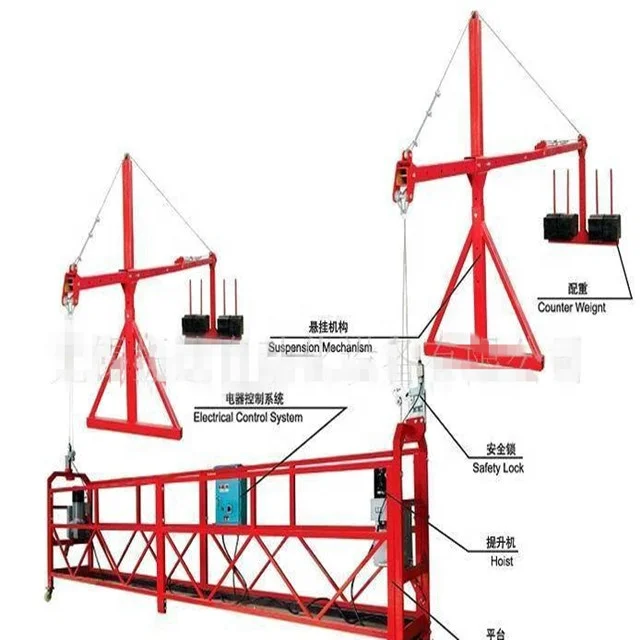 platform length 6m ZLP630 suspended cradle with LTD6.3 hoist