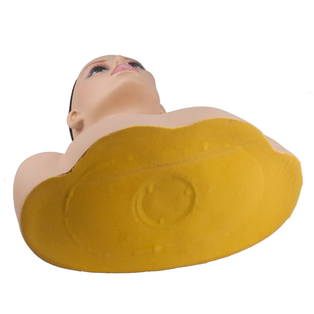 
L7 Mannequin Realistic Female Black Mannequin Head Bust for Wig Display 