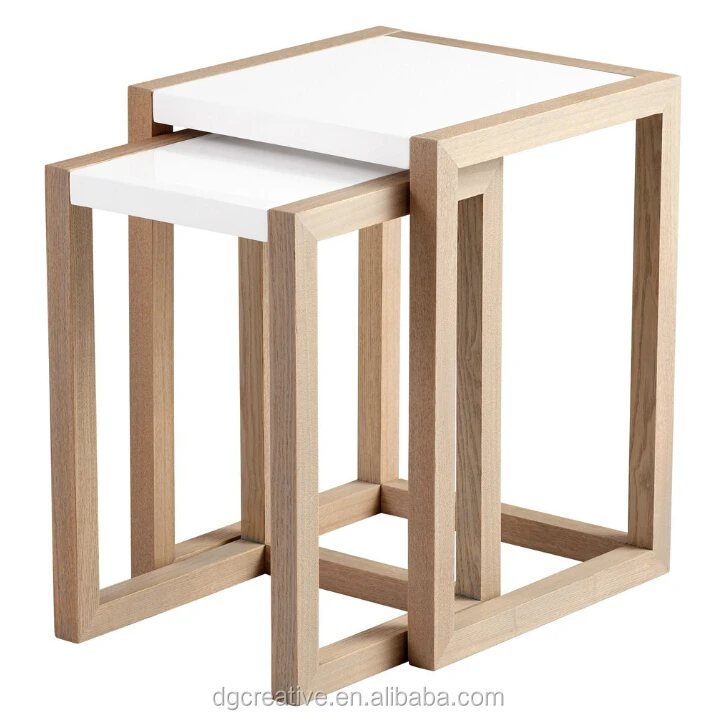 Set of 2 wood Becket Nesting coffee table