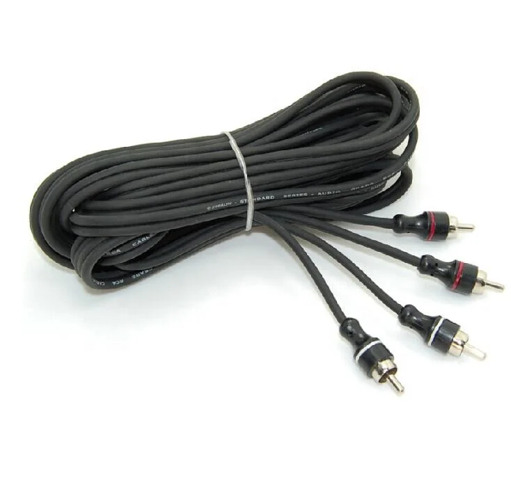 Однотонный черный Соединительный кабель RCA