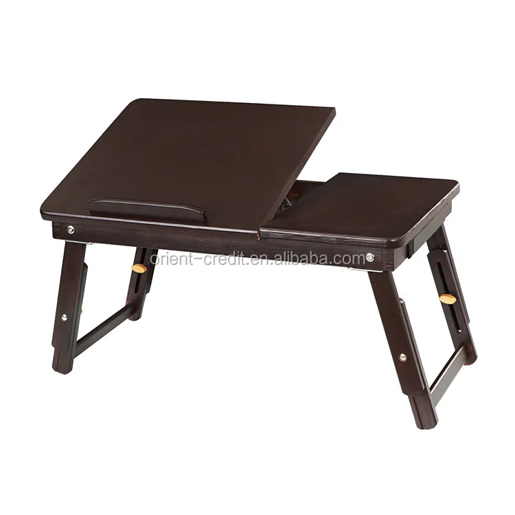 Multi Function Lapdesk,Adjustable Bed Tray,Foldable Breakfast Table Tilting Top with Storage Drawer for Surfing Reading Writing