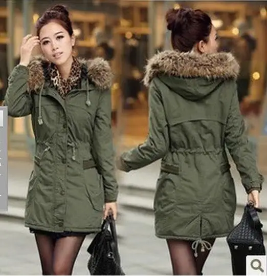 walson 2016 the long winter coat of hair thick cotton padded Korean female lamb green velvet jacket