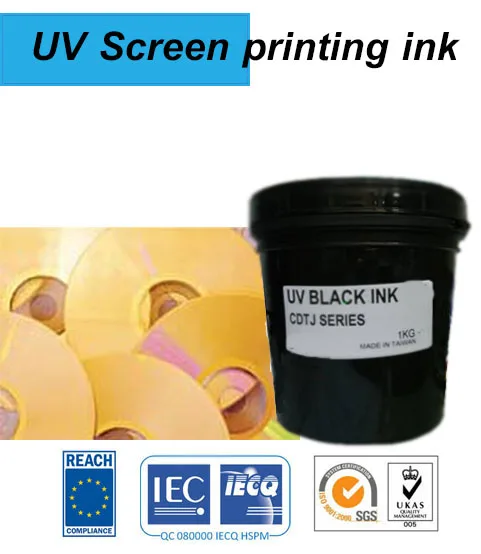 ROHS SGS approval black color disc UV screen ink for Hanky