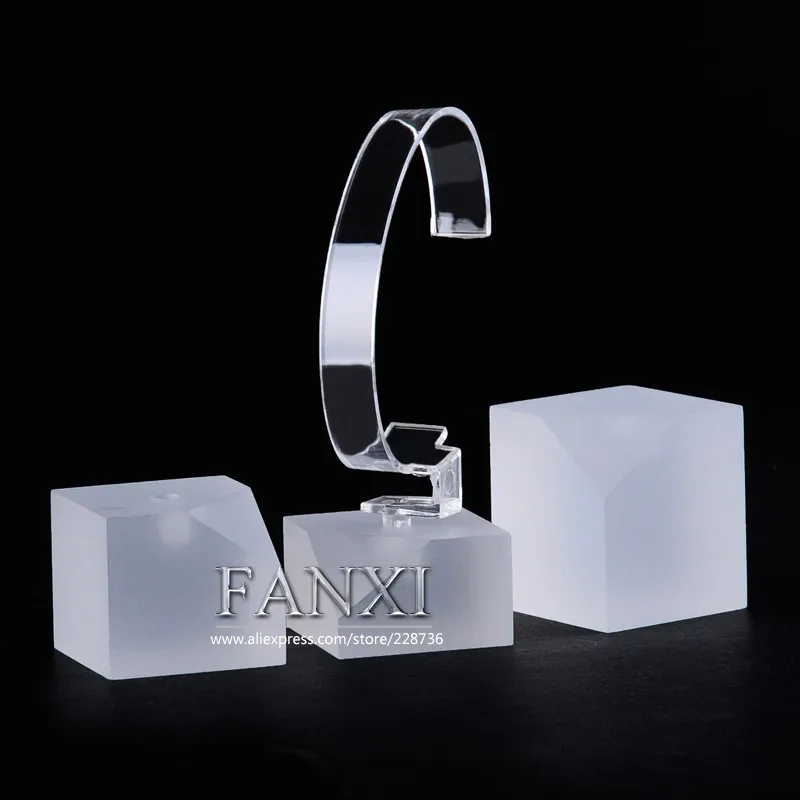 FANXI Chines Delicate Clear Acrylic Jewelry Bangle Watch Display Holder Stand Set Shop Frosted Exhibitor Watch Display Cabinet