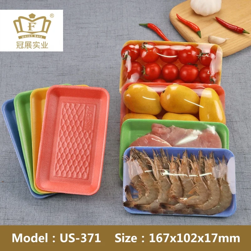 
17*10cm Disposable foam tray packaging ps material for party wedding plate or supermarket frozen meat food Multi-color support 