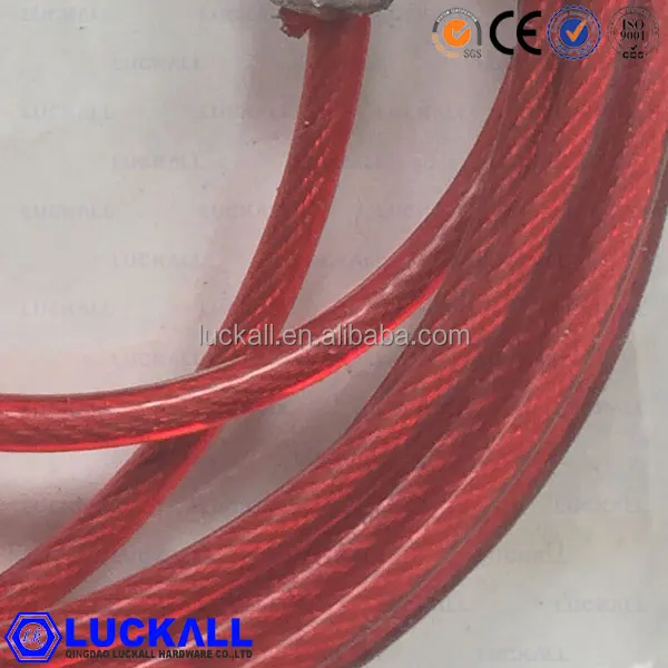 Dog Steel Wire Rope Chain Leash Plastic coated galvanized steel aircraft cable Iron snap on both dog chain