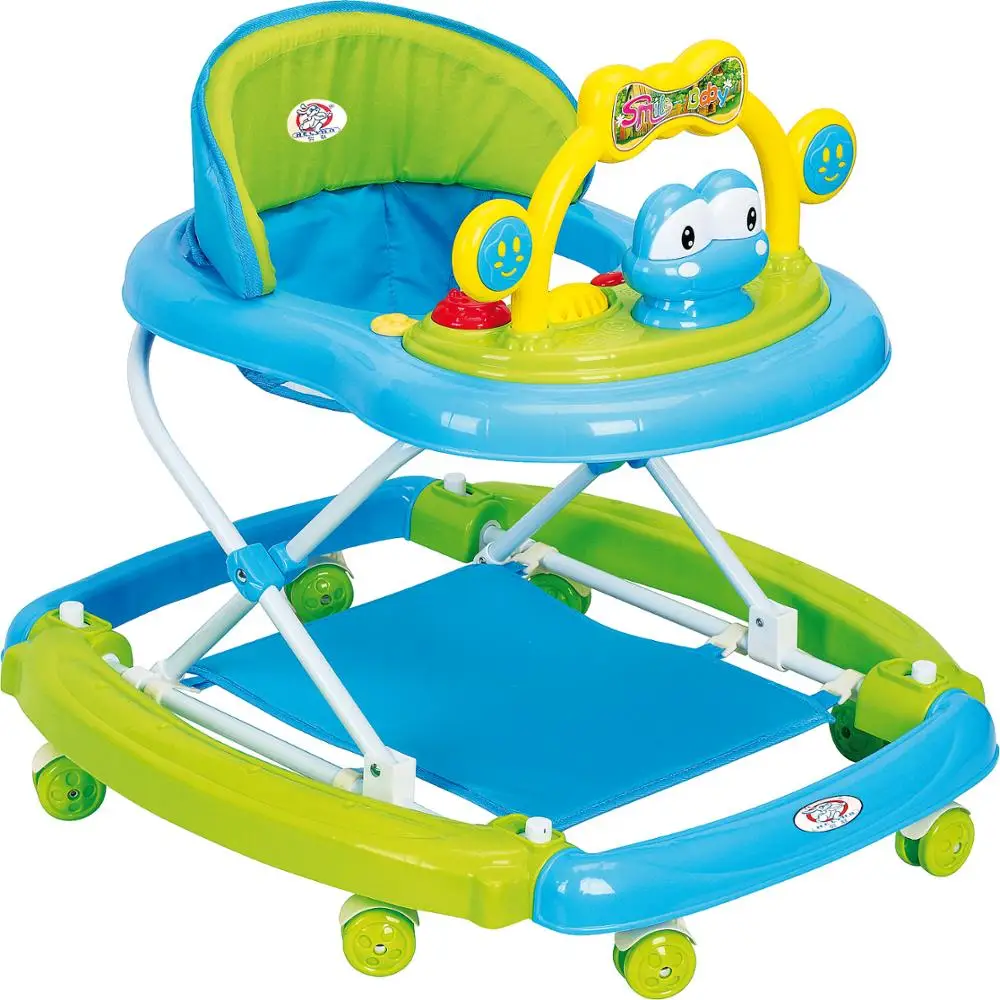 Cute cartoon frog 8 wheels round baby walker in B- kids BM1943