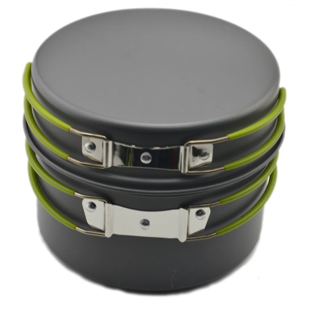 10pcs Portable Foldable Aluminum Frying Pan Pot Bowl Set Camping Kitchen Hiking Cookware for Travel Outdoor Cooking