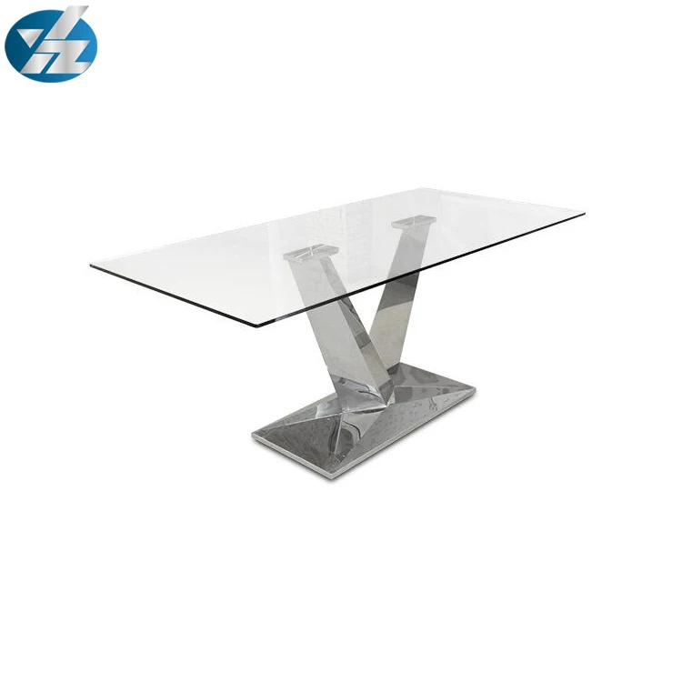 Toughened glass stainless steel table home furniture