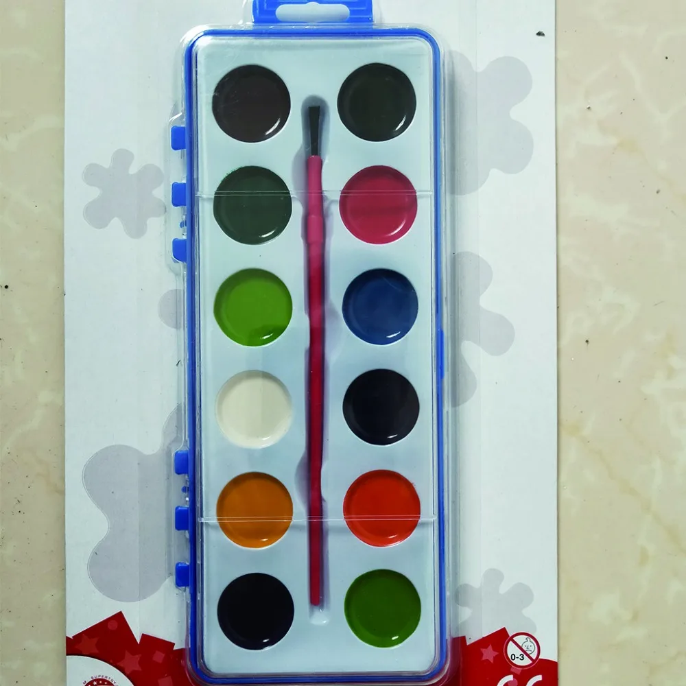 Высокое качество Новый 12 видов цветов акварельных красок