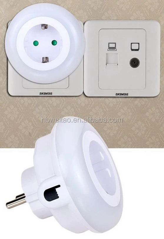 Ningbo Fashion mini color Wall LED Sensor Plug Socket Night Light