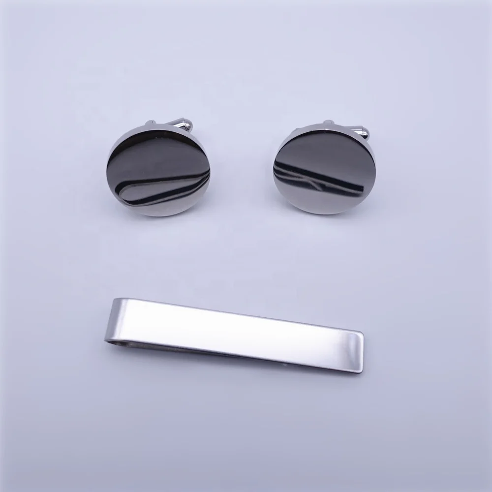 Высокого качества оптом на заказ из нержавеющей стали пустой зажим для галстука и запонки подарочный набор бархатной коробочке