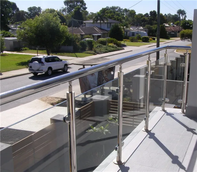 Balcony staircase steel glass railing designs