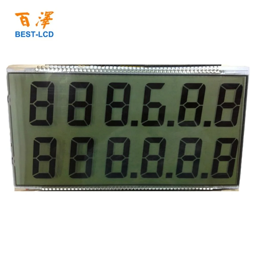 Монохромный ЖК-дисплей 66 размеров на заказ, 2 ряда из 7 сегментов, 6 знаков, 94 контакта, ЖК-панель для топливного диспенсера/бензинового насоса/газового станка