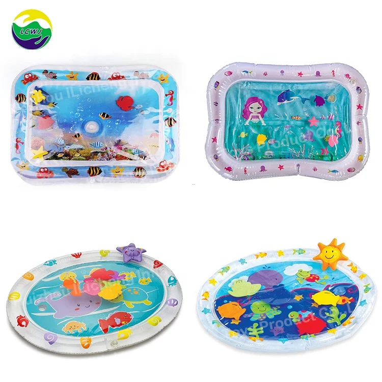 LC поощрит животик время с 6 веселыми плавающими морскими друзьями, игровой коврик для малышей, младенцев, похлопывайте и играйте в водный коврик