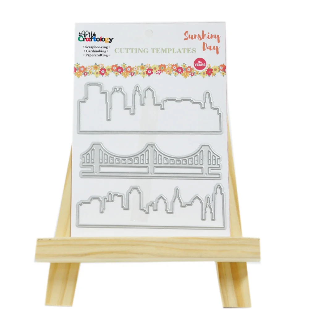 3pcs OEM Metal Stamps Cutter Embossing City Cutting Templates Scrapbooking Metal Cutting Dies