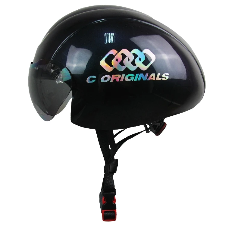 
New arrival aero TT helmet inmold road bike helmet with visor 