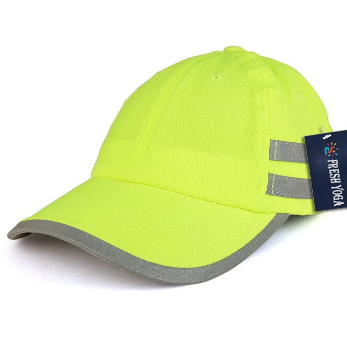 High Visibility Safety Unstructured Cap With Reflective Stripes Fluorescent Performance Hunting Cap Hat