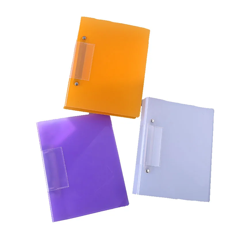 Hot selling plastic poly colored portfolio 3-hole punch ring binder folder
