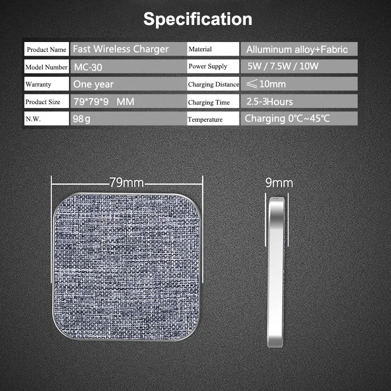 
Hot Selling Wireless Charger, Universal Qi Wireless Charging Pad For Android Smartphone 