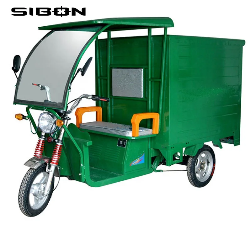 
SIBON B0610106 60v 800W 40ah dry battery brush motor closed cabin adult China electric tricycle cargo for postal or express 