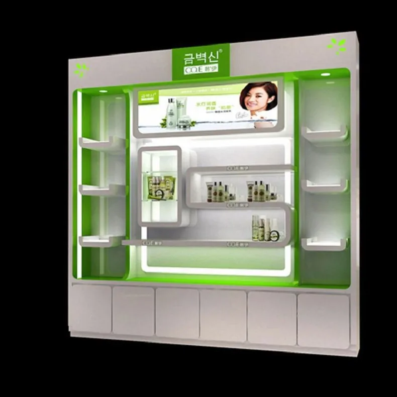 Luxury Lots Cosmetics Furniture maybelline Cosmetics Kiosk Makeup Stand Shop Design for Sale