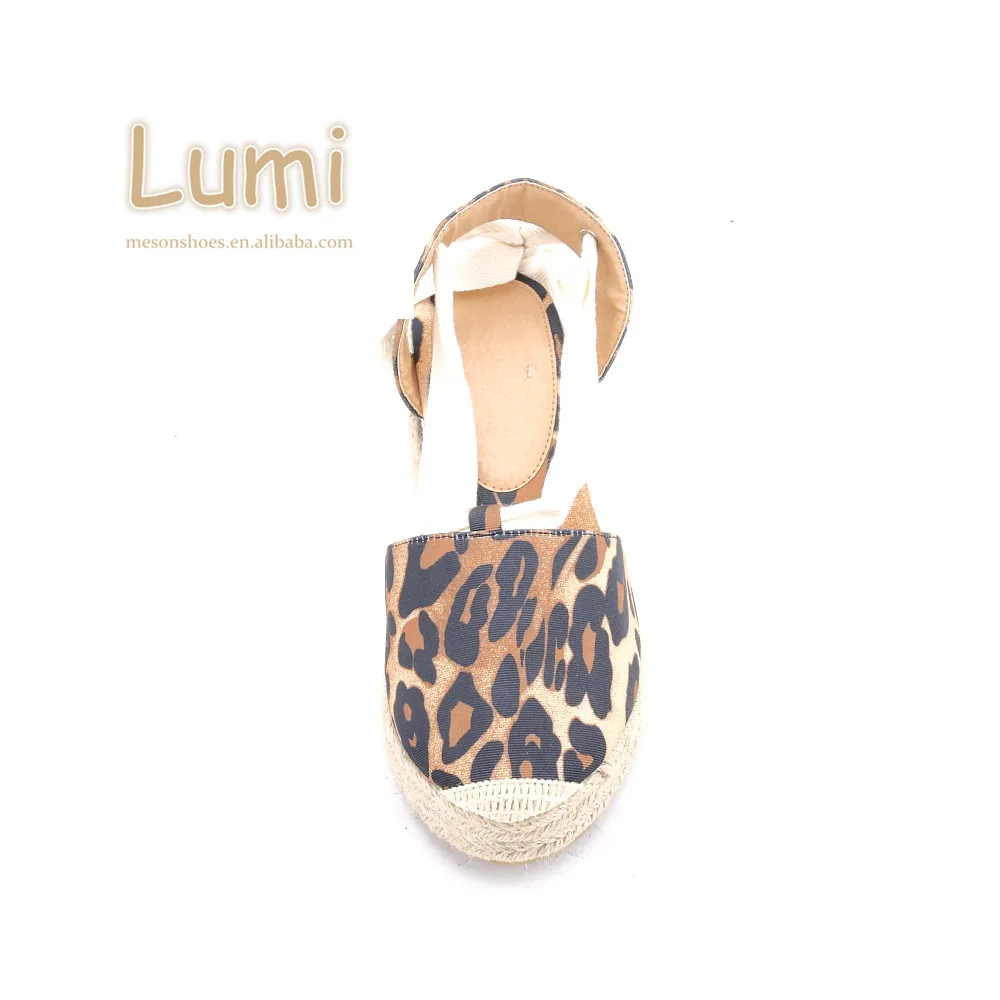Custimised Brand Popular Jute sole shoes cheap espadrille wedge shoes