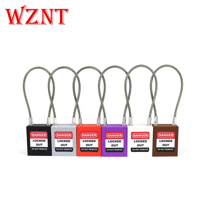 NT-PC175 Wire Locks,Long Cable Shackle Top Security Safety lockout color padlock