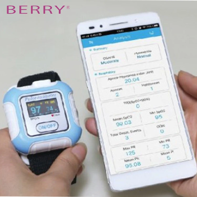 Монитор spo2 с бесплатным приложением, медицинское устройство для контроля апноэ во сне Berry BM2000A, медицинский тест на апноэ во сне