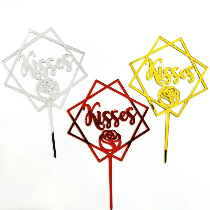 Acrylic  laser cutting machine memorial day mr and mrs cake topper wedding party decoration  custom cake topper