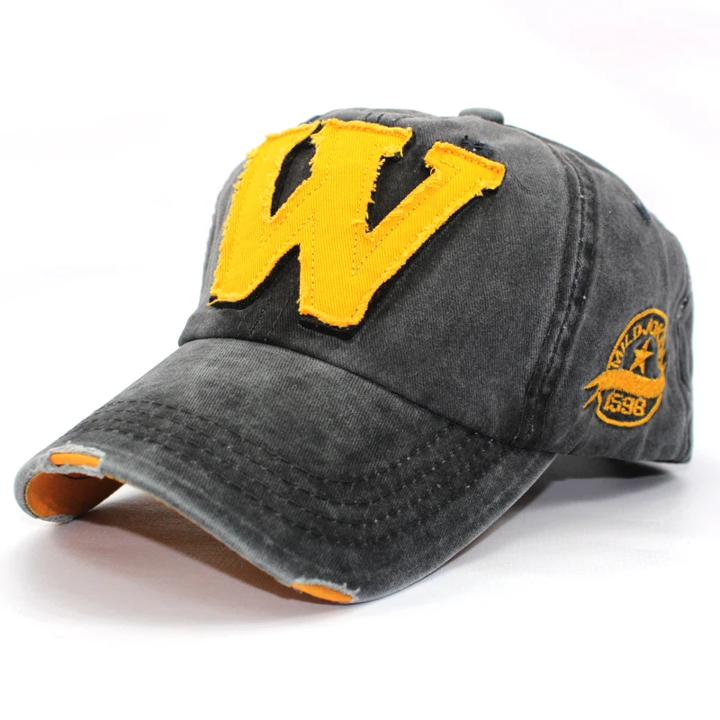 5 цветов ретро Корейская версия W Мужская и женская потертая старая потертая бейсбольная шляпа с буквенным принтом оптовая продажа