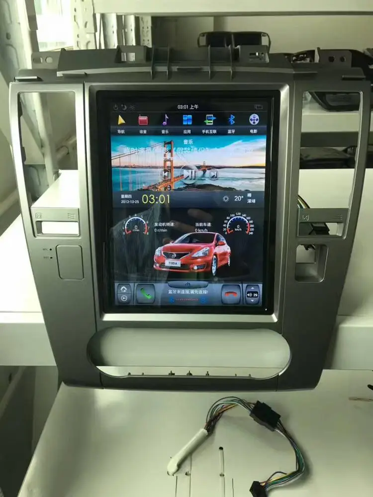 10.4 inch android 11 car dvd player gps navigation for tiida 2008 tesla screen stereo auto RADIO 8G RAM 128G ROM QUALCOMM 8 CORE