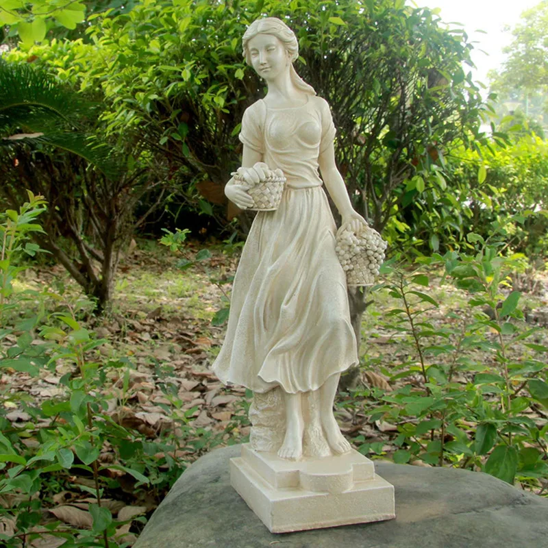 Resin life size garden woman sculpture lady statues molds for sale