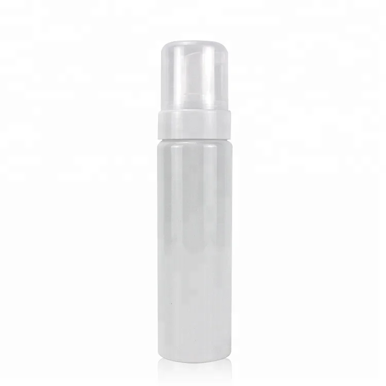 New Product pet 200ml 150ml Empty Spray White Round Shape Custom Plastic Liquid Lotion Clear Cosmetic Hand Foam Soap Bottle