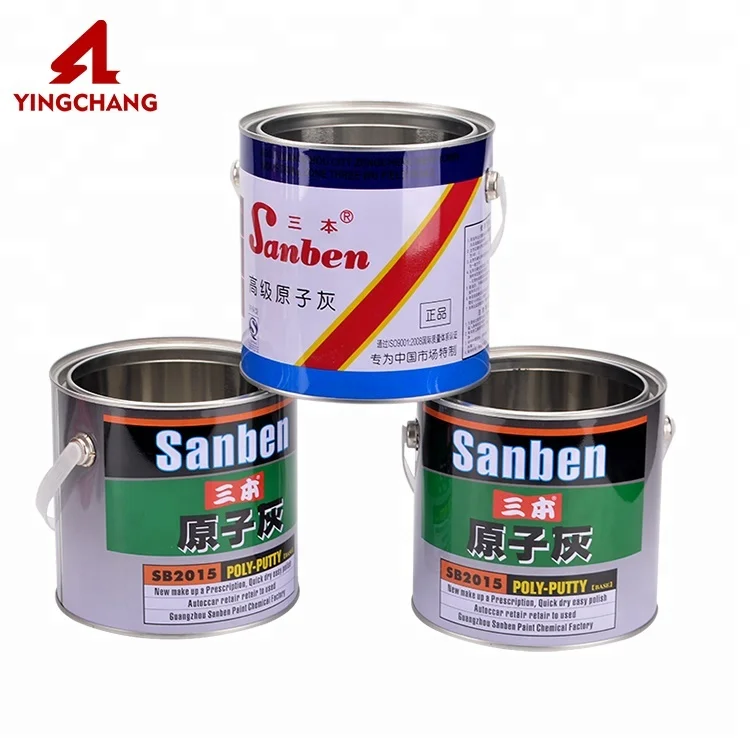 Китайский завод пустая полиэфирная шпатлевка/круглая жестяная бутылка